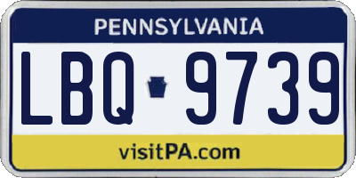 PA license plate LBQ9739