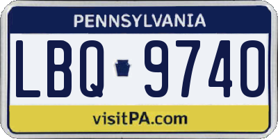 PA license plate LBQ9740