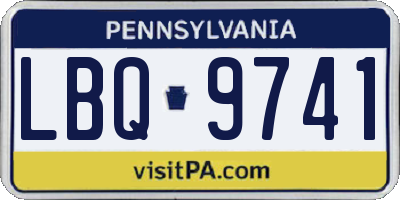 PA license plate LBQ9741