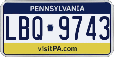 PA license plate LBQ9743