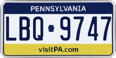 PA license plate LBQ9747
