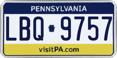 PA license plate LBQ9757