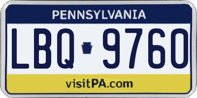 PA license plate LBQ9760