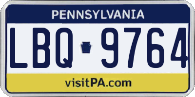 PA license plate LBQ9764