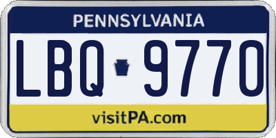 PA license plate LBQ9770