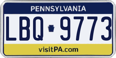 PA license plate LBQ9773