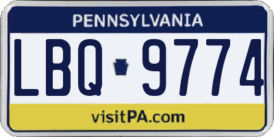PA license plate LBQ9774