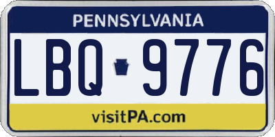 PA license plate LBQ9776