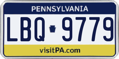 PA license plate LBQ9779