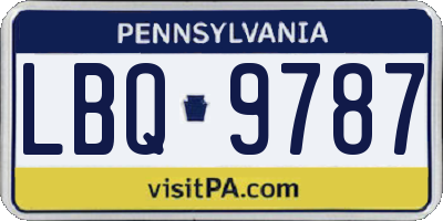 PA license plate LBQ9787