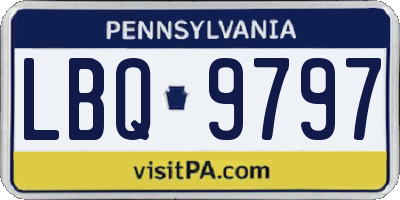 PA license plate LBQ9797