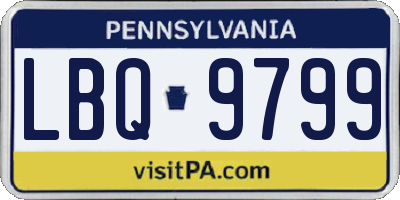 PA license plate LBQ9799