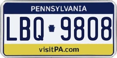 PA license plate LBQ9808