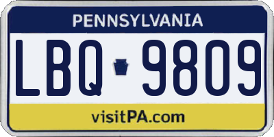 PA license plate LBQ9809