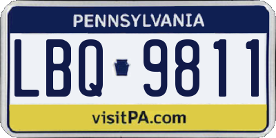 PA license plate LBQ9811