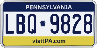 PA license plate LBQ9828