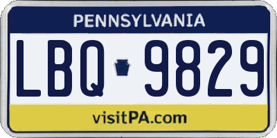 PA license plate LBQ9829