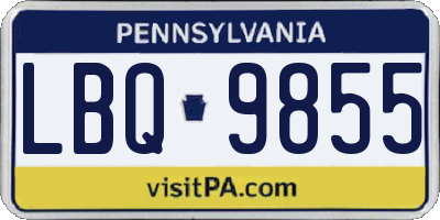 PA license plate LBQ9855