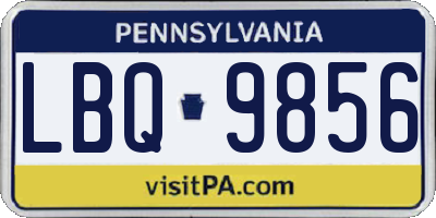 PA license plate LBQ9856