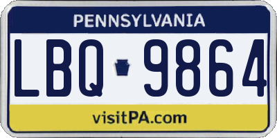 PA license plate LBQ9864