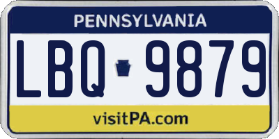 PA license plate LBQ9879