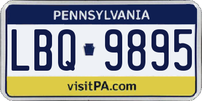 PA license plate LBQ9895