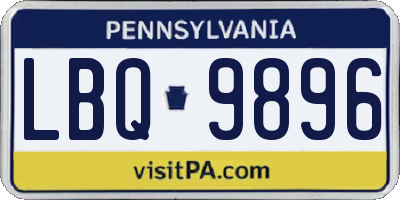 PA license plate LBQ9896