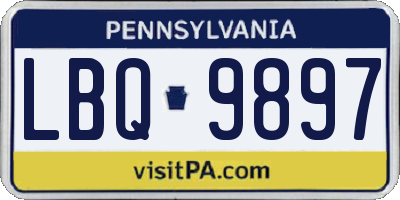 PA license plate LBQ9897