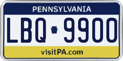 PA license plate LBQ9900