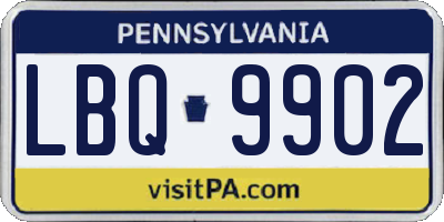 PA license plate LBQ9902