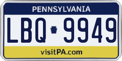 PA license plate LBQ9949