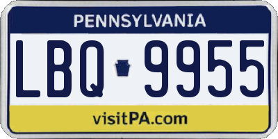 PA license plate LBQ9955