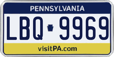 PA license plate LBQ9969