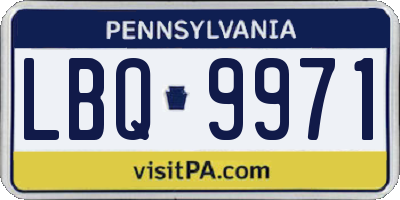 PA license plate LBQ9971