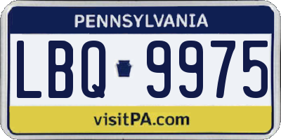 PA license plate LBQ9975