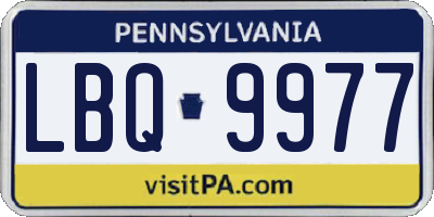 PA license plate LBQ9977