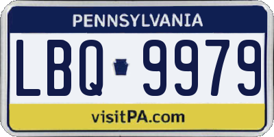 PA license plate LBQ9979
