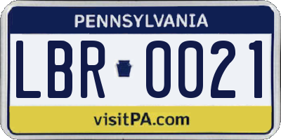 PA license plate LBR0021