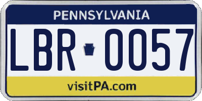 PA license plate LBR0057