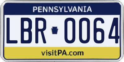 PA license plate LBR0064