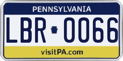 PA license plate LBR0066