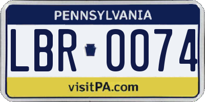 PA license plate LBR0074
