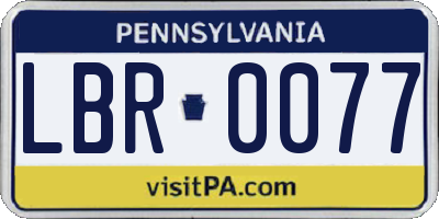 PA license plate LBR0077