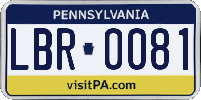 PA license plate LBR0081