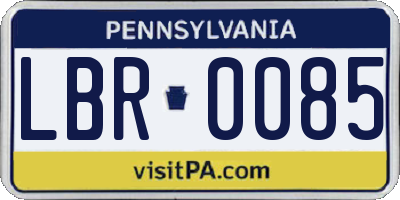 PA license plate LBR0085