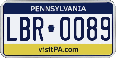PA license plate LBR0089