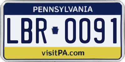 PA license plate LBR0091