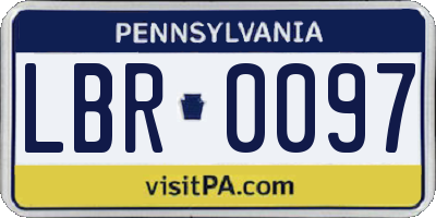 PA license plate LBR0097