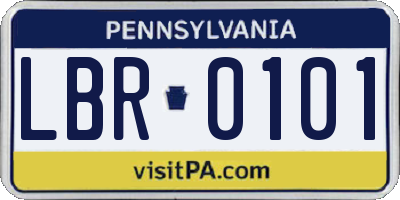 PA license plate LBR0101