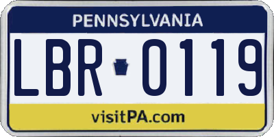 PA license plate LBR0119